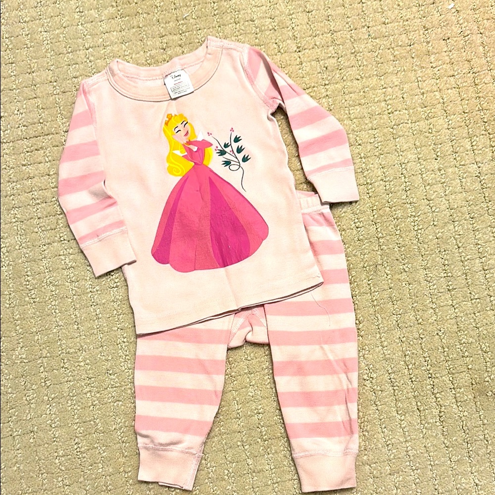 HA 70 Disney Princess Striped Pink Pajama Set